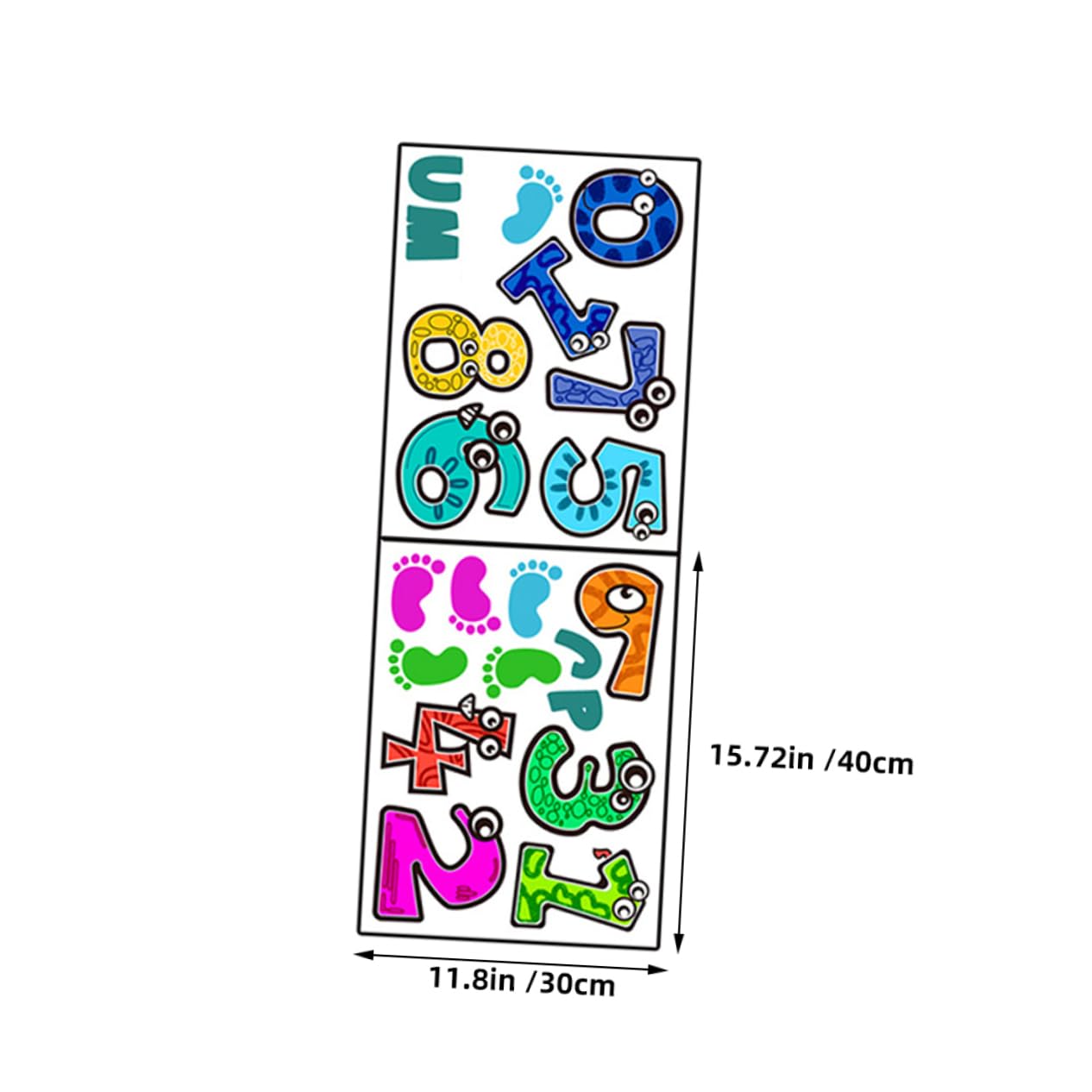 SUPVOX Interactive Learning 1 Set of Cartoon Floor Decals Number Game Lattice Removable for Boys and Girls