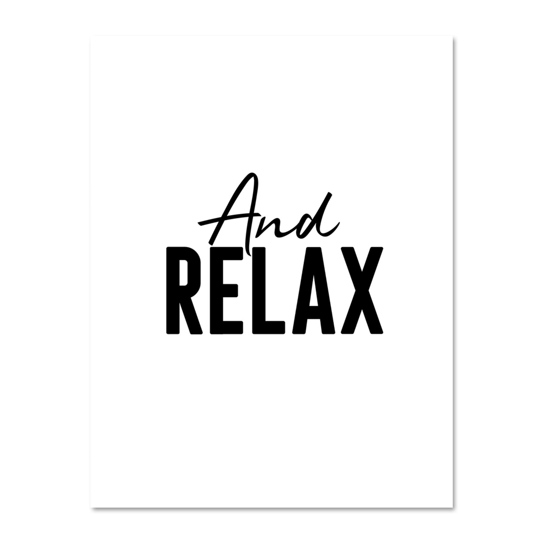 Wee Blue Coo And Relax Typography Large Framed Art Print Poster Wall Decor 18x24 inch