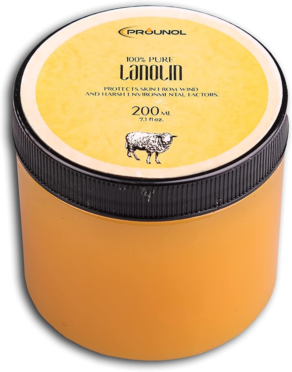Prounol Lanoline Pure (Lanoline Anhydre) 200ml 100% Naturelle Crème pour les peaux très sèches, rugueuses ou gercées