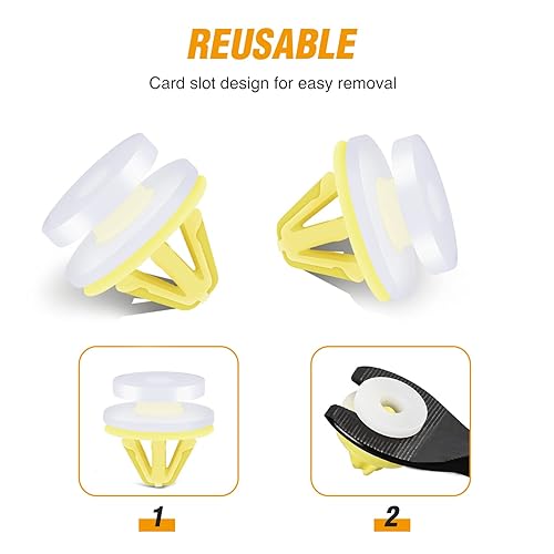 Vista 71 de GOOACC 50 Uds. Clips de moldeo de guardia de piedra de coche, clips de remache para Mazda KD53-51-SJ3A CX-5 con anillo de sello 50 clips para Mazda