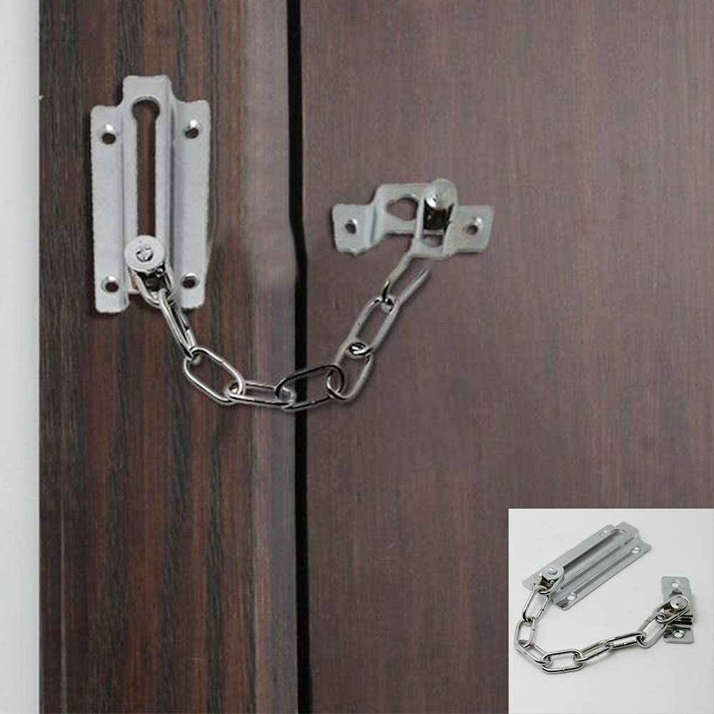 Tür-Sicherheitsketten, 2 Stück, Bolzen, Büroschnäpper, Sicherheitsschlösser, Türkette, Schiebe-Sicherheitstür, Türkette, poliert