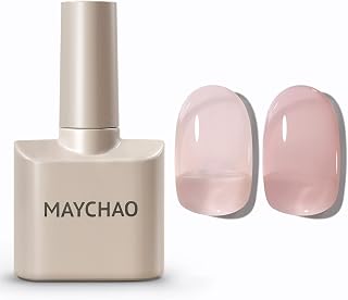 Jelly Gel Nail Polish 15ML 1Pc Jelly Pale Taupe Nail Polish Soak Off UV LED Nail Gel Polish Nail Art Starter Manicure Salon DIY at Home, 0.5 OZ