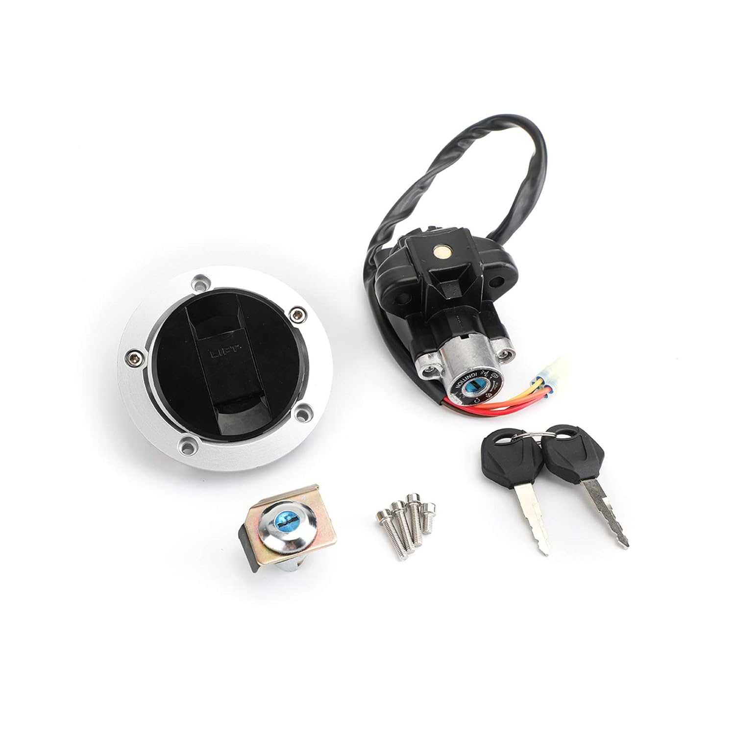 Ignition Switch Fuel Gas Cap Seat Lock Keys Kit Fit for Suzuki GSXR1000 GSXR1000Z 2003-2004,SV650 2008-2012,SV650A ABS/SV650S 2003-2009,SV650SF 2008-2009,SFV650 2009-2015,SV1000S 2003-2007