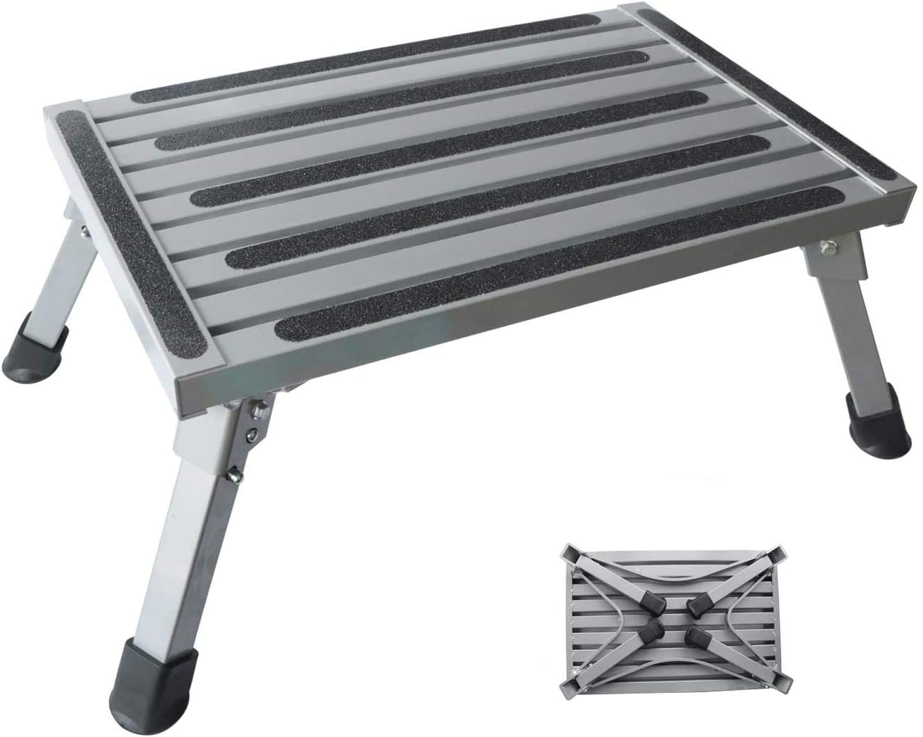 Kesywale Portable RV Steps, 18.9" x 11.8" Folding Step Stool Aluminum Platform Step with Non-Slip Rubber Feet, 440LBS Capacity (18.9" x 11.8"): Furniture & Decor
