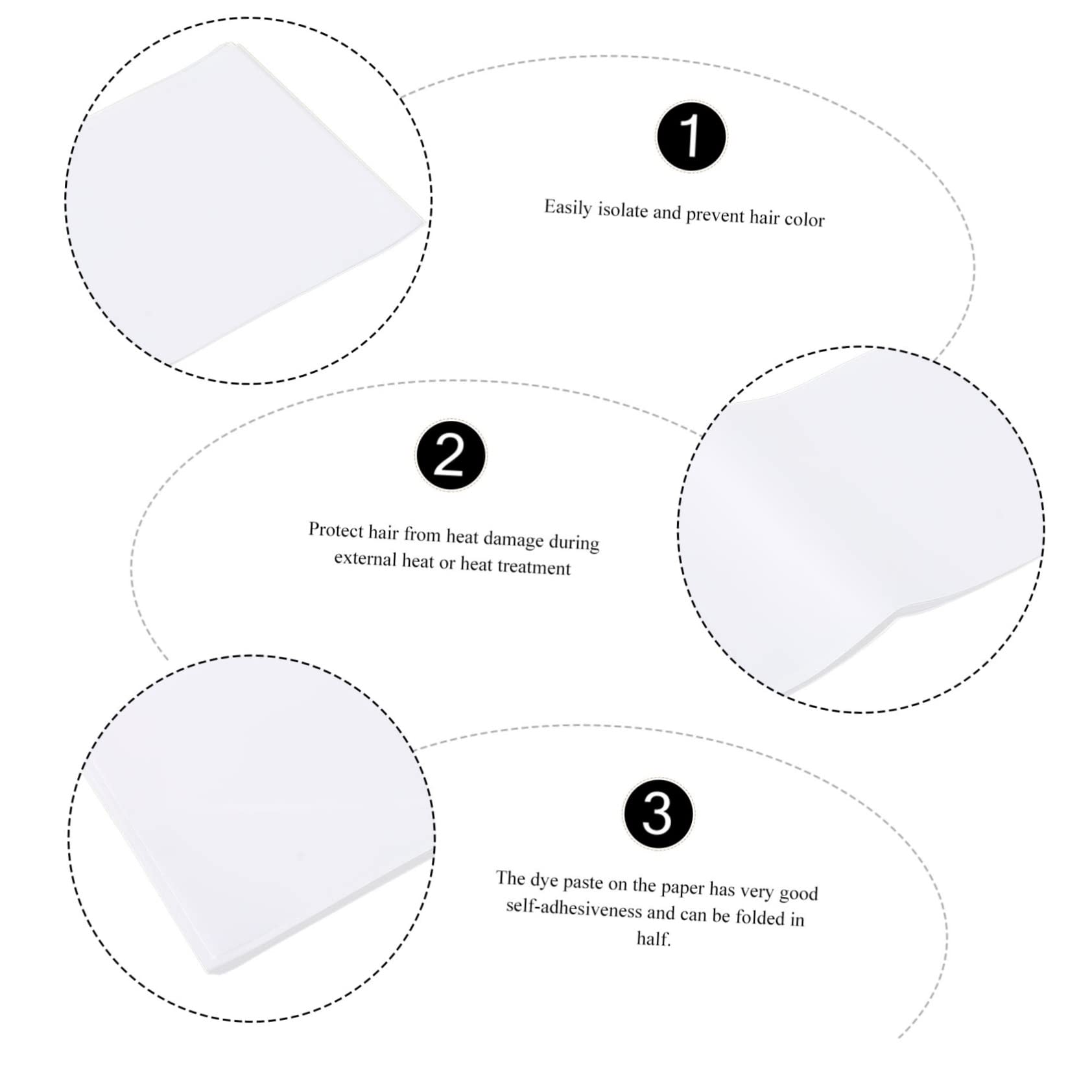 FRCOLOR Efficient Root Touch-up Hair Dye Sheets 100 Sheets Hair Wrap Paper Coloring Tool