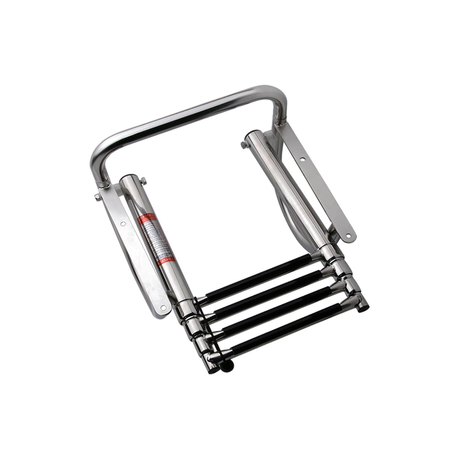 Scaletta pieghevole a 4 gradini, in acciaio inox, piattaforma superiore per bacino, piscina, marina, pontone
