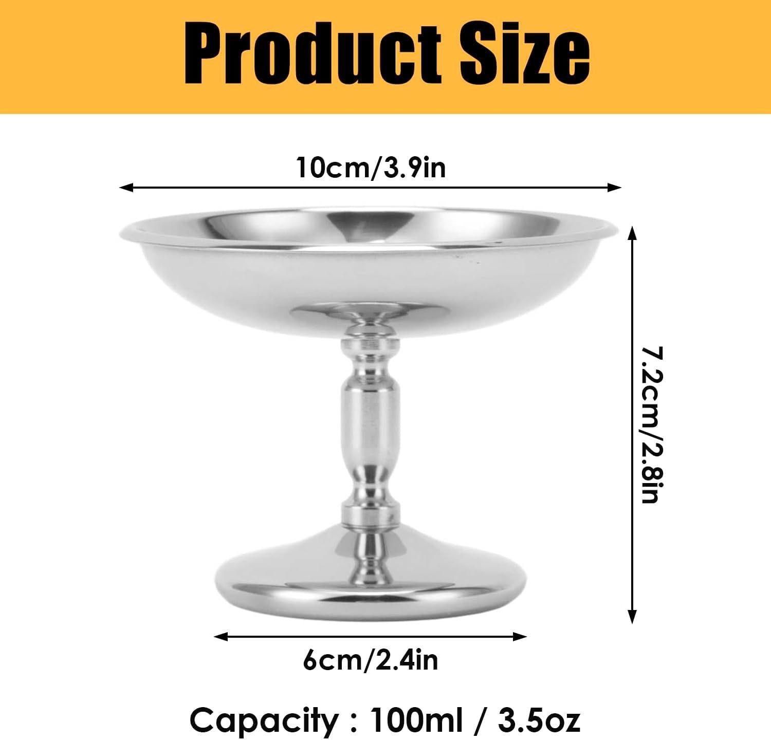 4 Stück Eisbecher Ø 10cm 200ml Edelstahl Dessertschale Cocktail Gläser Dessertschale mit Fuß, Ice Cream Sundae Dessertgläser für Obst Salat Joghurt und Fruchtpudding (#3)