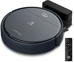 Electrolux Aspirador de po robo 2h20min controle remoto base carregamento bateria longa duração automatico varre aspira passa pano úmido ERB40 bivolt grafite sensor antiqueda