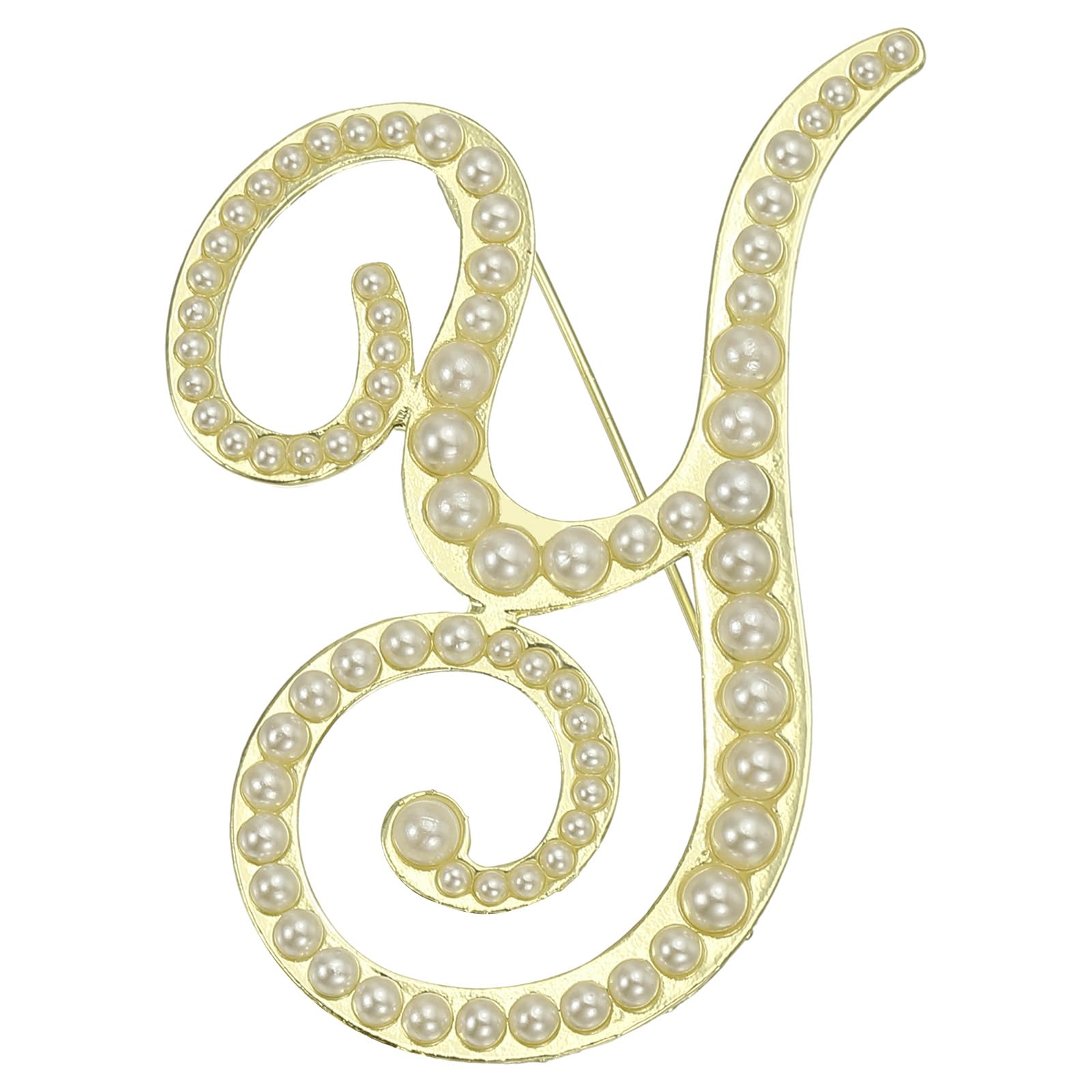 PATIKIL Letter Brooch Pins, Pearl Initial Alphabet Letter Lapel Badges Pin for Women Men Girl Wife Suits Clothes Dress Bouquet Coat Hat Bag Craft Party