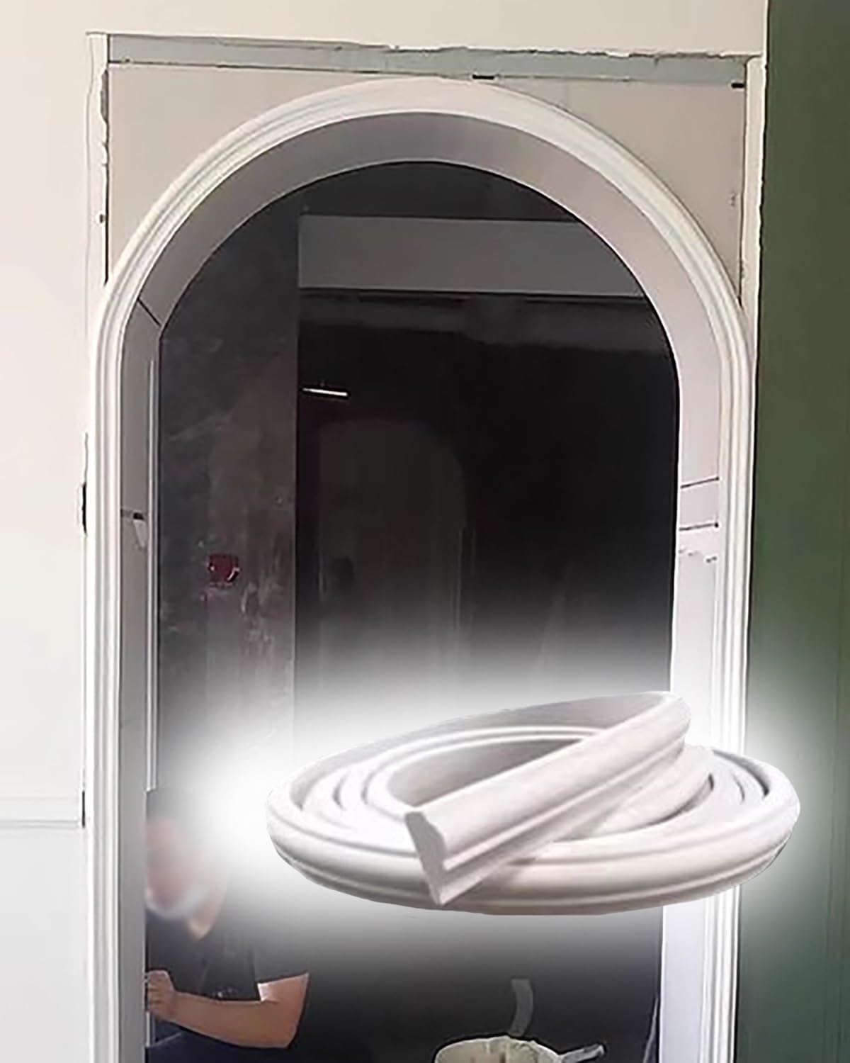 DIY Curved Arch Trim Kit for Interior Doors - 3.3-32.8 ft Adjustable Molding, Cuttble Half Cle Moulding Decorative Strips (1.6cm Wide, 8m/26.2ft Length)