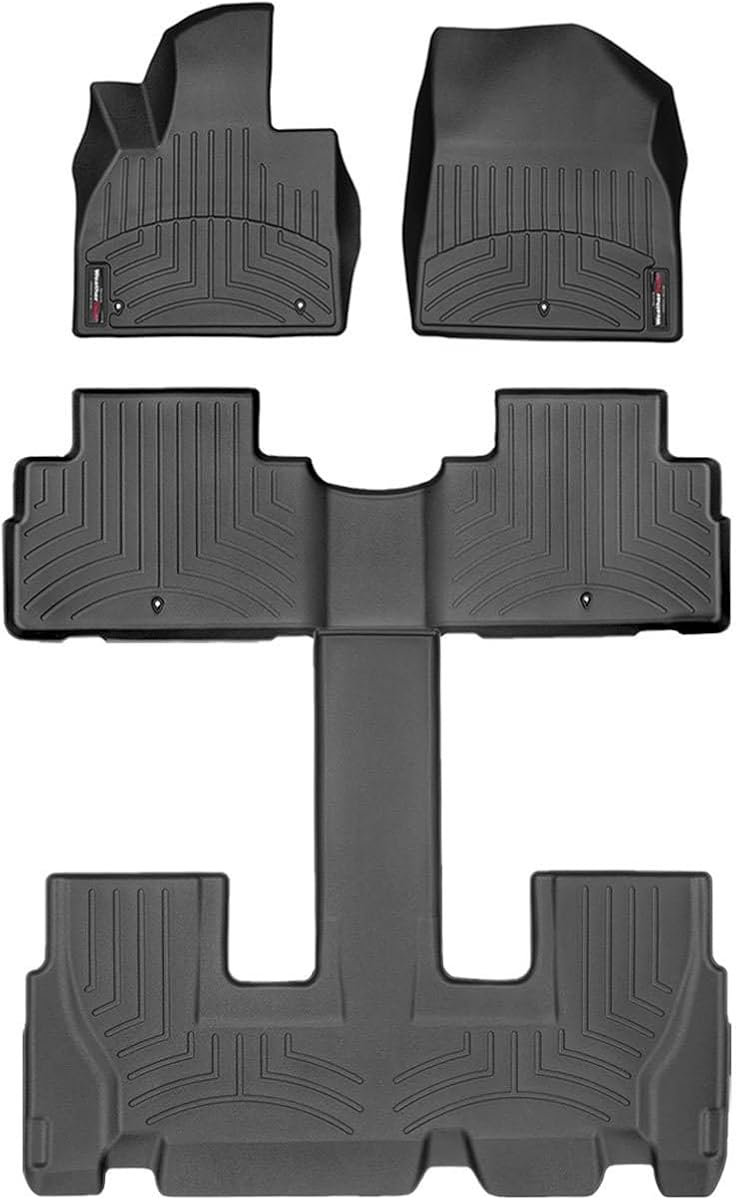 WeatherTech Custom Fit FloorLiners para Hyundai Palisade - Juego completo (441578-1-2-3), negro