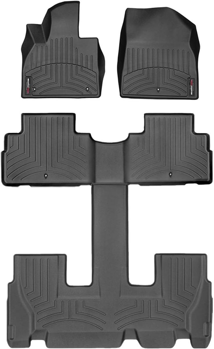 WeatherTech Custom Fit FloorLiners for Hyundai Palisade - Full Set (441578-1-2-3), Black