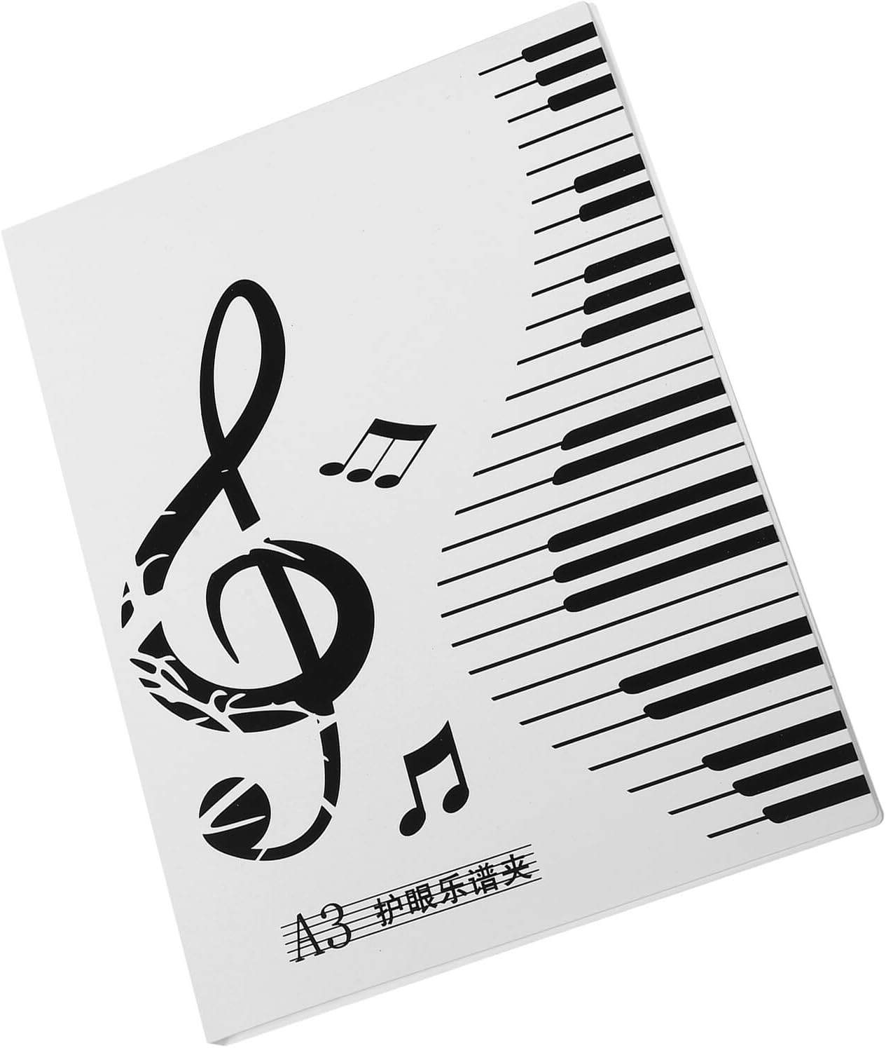 BESPORTBLE A3 Music Sheet Folder for Piano and Band, Plastic Flip Folder with 20 Pages Storage, White Sheet Music Holder for Choir and Marching Band Performances