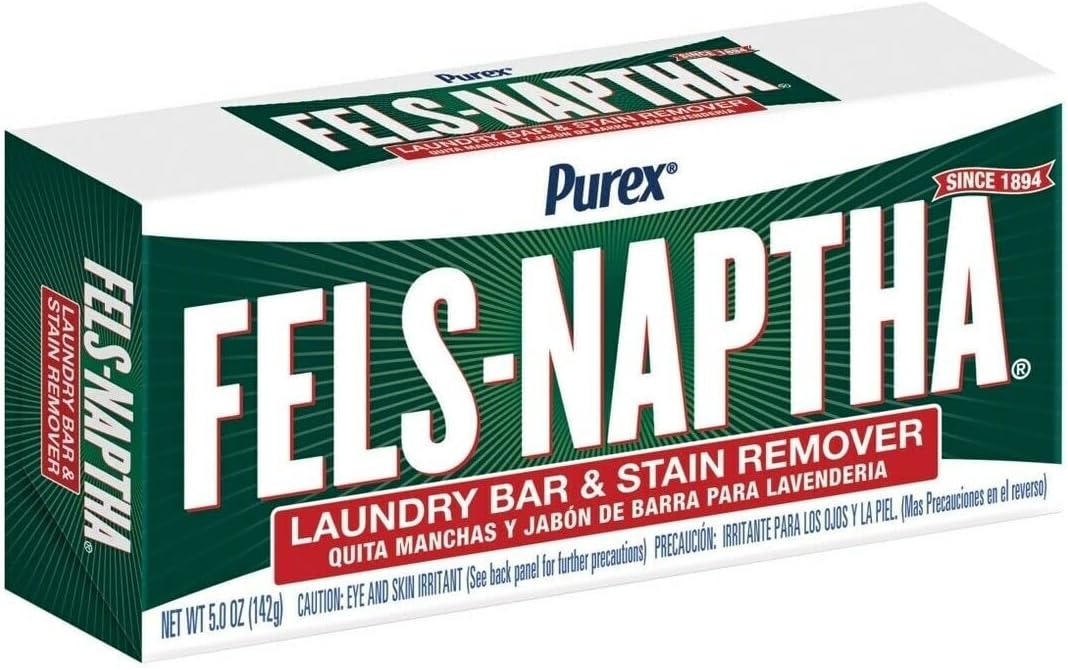 Fels Naptha Laundry Soap Bar & Stain Remover - Pack of 2, 5.0 Oz per bar