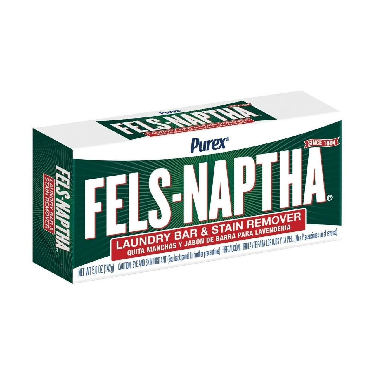 Fels Naptha Laundry Soap Bar Stain Remover - Pack of 2 5 0 Oz per bar