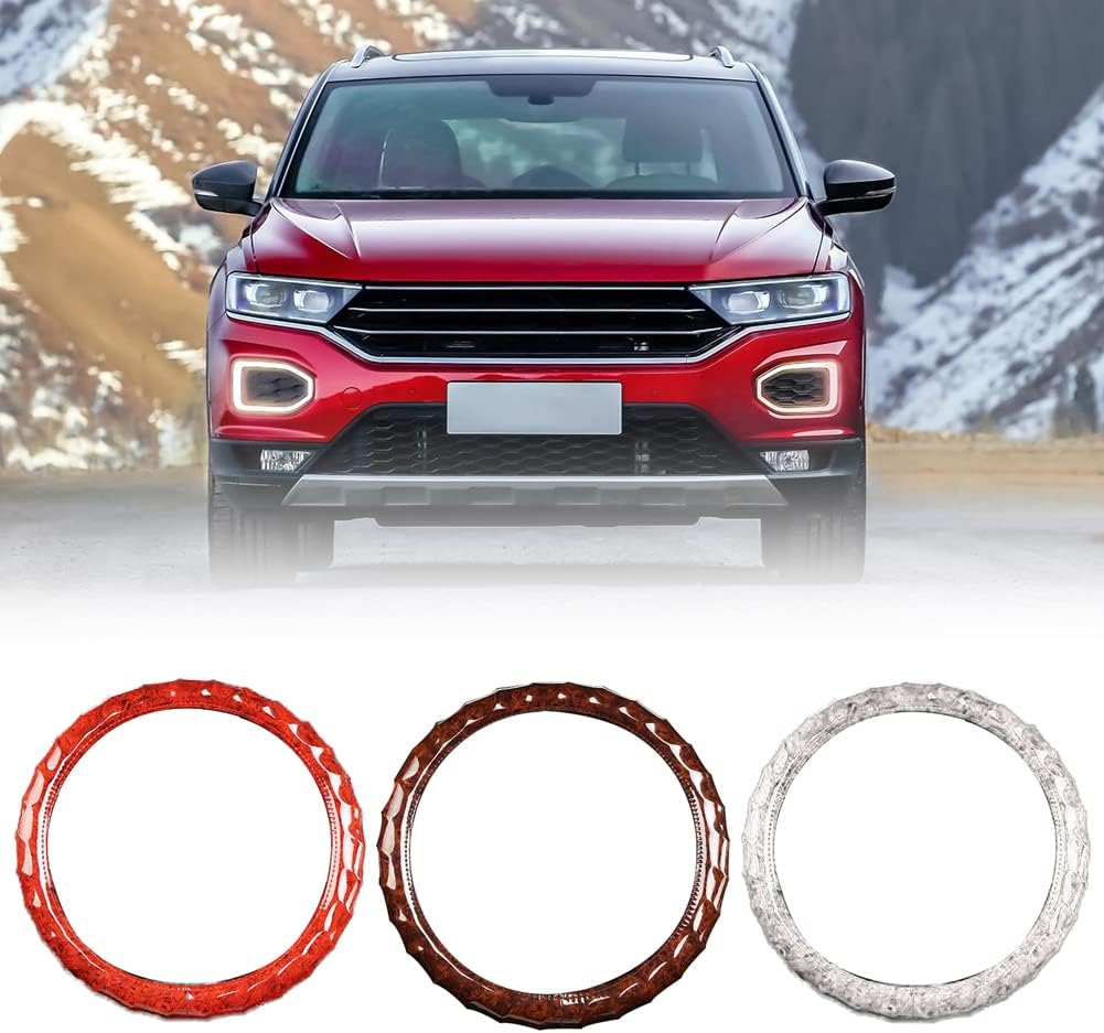 SEADEAR Imitation Leather Steering Wheel Cover Wood Grain Texture Steering Wheel Handle Cover Comfortable Steering Wheel Protector Universal Non-Slip Protection Steering Wheel Cover Auto Parts