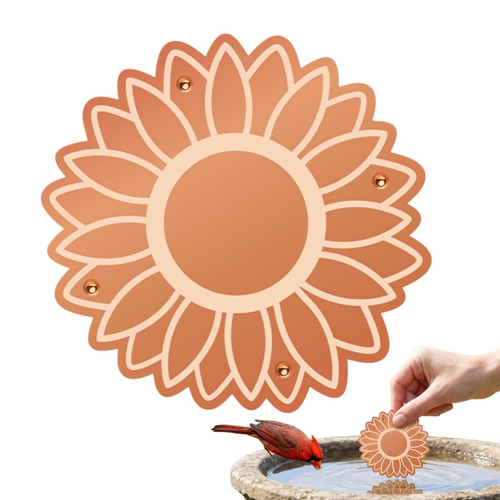Copper Disk For Bird Bath, Flower Shape Copper Plate For Outdoor Bird Baths & Fountains, Universal SafeCopper Disc For Hummingbird Butterfly Bee, Garden Backyard Balcony Patio Decor