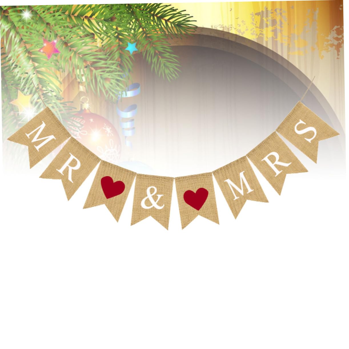 Abaodam 3 Stücke Hochzeit Party Requisiten Schwalbenschwanz Banner Sackleinen Und Liebe Herz Design Für Hochzeit Veranstaltungen