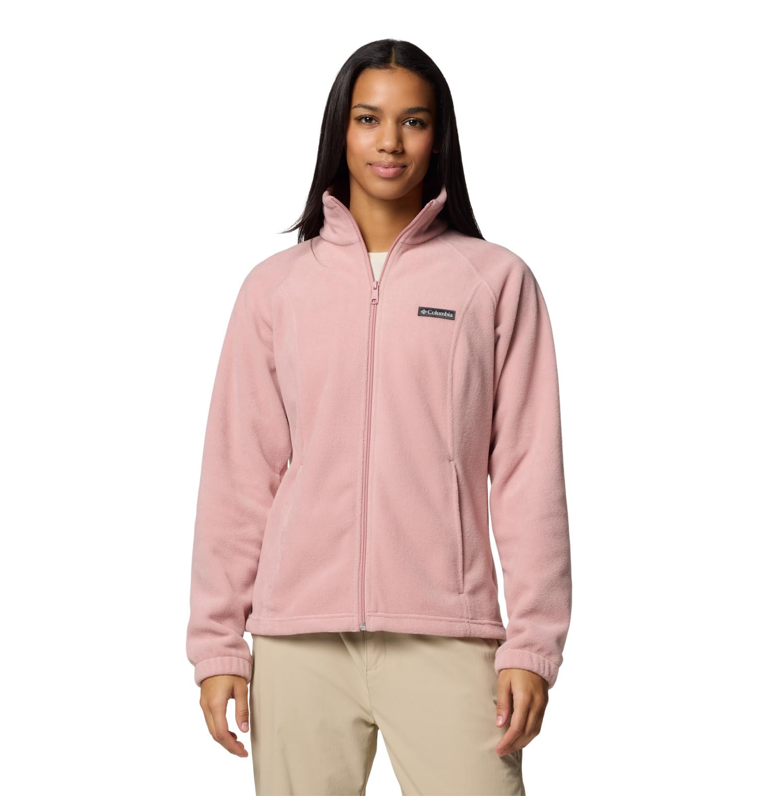 Columbia Benton Springs Giacca in Pile da Donna con Cerniera Integrale, Eraser Pink (Rosa), XL