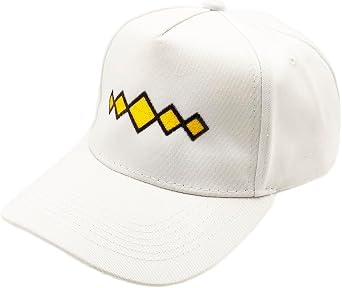JCvCX Oguri Cap Cosplay Embroidered White Baseball Cap with Geometric Diamond Pattern Size Adjustable Hat