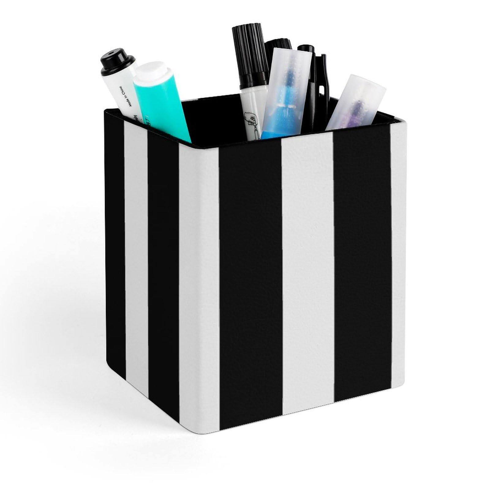 LOLYSIC 8 Pack Pen Pots, Black Mesh Pen Holders, Square Metal Pencil Pot Desk Pencil Holders For - View #12