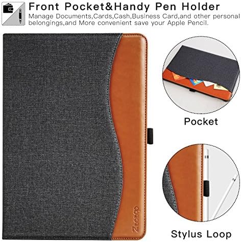 ZtotopCase Case for iPad Air 10.5" 2019(3rd Generation) & iPad Pro 10.5" 2017, PU Leather Business Folio Cover with Stand, Pocket and Auto Wake/Sleep Function, Multi-angle, Denim Black