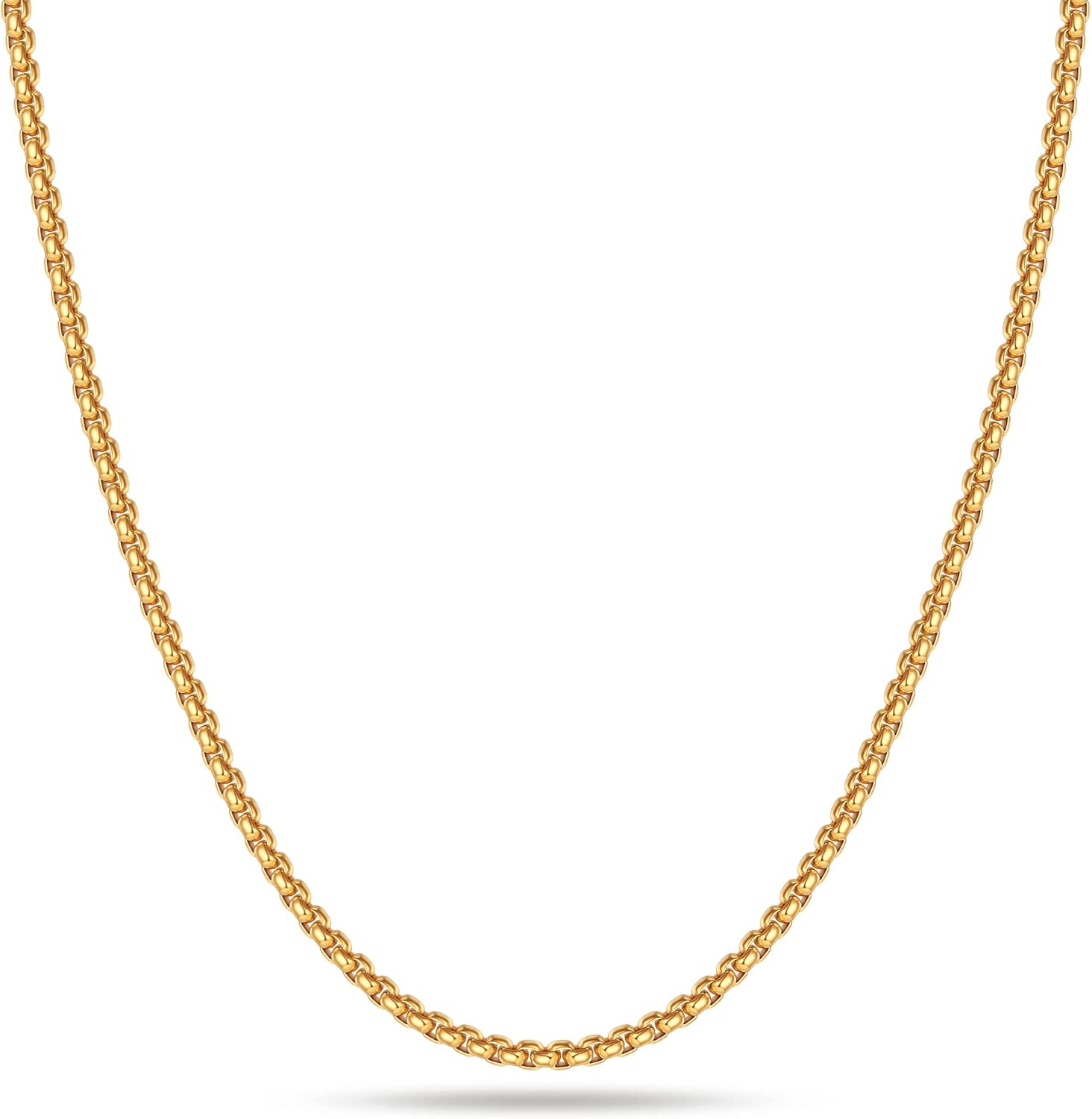 OCHCOH 925 Sterling Silver Clasp 2mm2.53mm Gold | Silver Box Chain for Men Women Silver Chain Necklace for Men Women 16, 18, 20, 22, 24, 26, 30 Inch