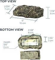 Vista 2 de (Tipo-A (Negro), 1 Paquete) Roca Falsa - Parece Piedra - Segura para Exteriores - Caja Fuerte Secreta para Exteriores para Llaves, Roca de Piedra