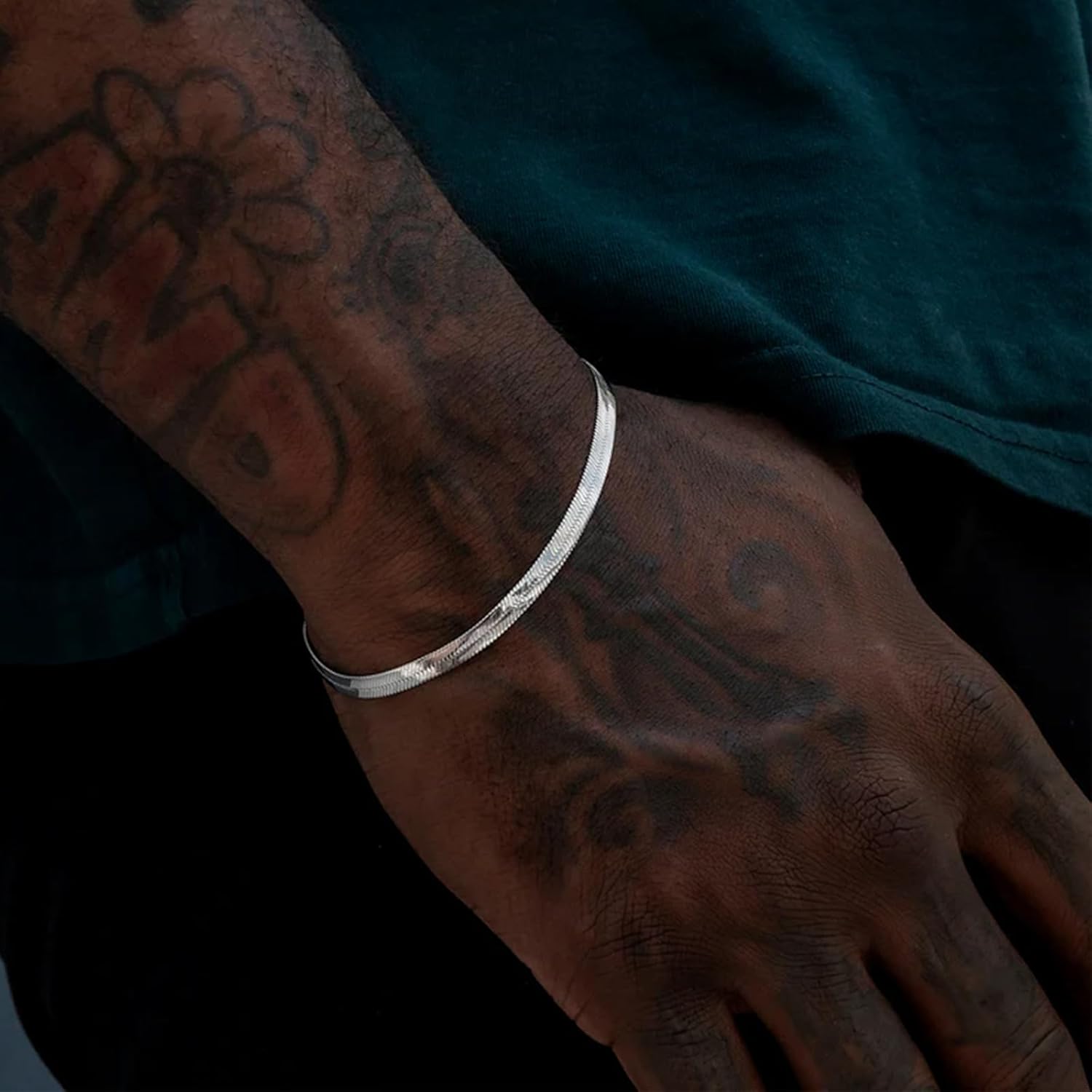 Zocomi 6 Pcs Chain Bracelet for Men, Stainless Steel Cuban Curb Link Rope Paperclip Figaro Herringbone Chain Bracelets Set Jewelry Gifts for Man Woman Boys 7.5/8.3/9 Inches - Image 4