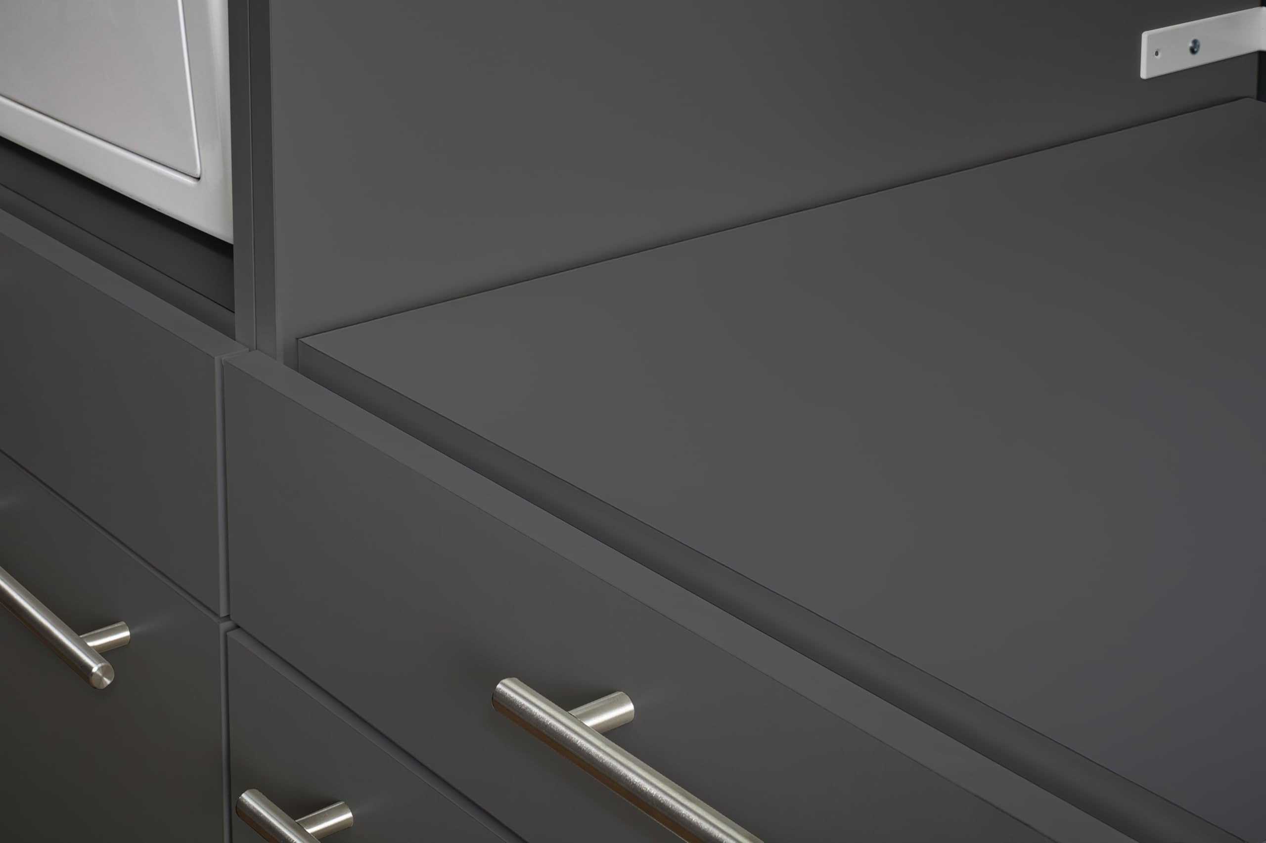 Laundreezy Waschmaschinenschrank Anthrazit 67,5 x 162 x 67,5 cm (B/H/T) | Waschmaschinen-Überbauschrank, 2 Türen mit Softclose-Funktion, für Hauswirtschaftsraum, Waschküche, Auszug mit Korbablage