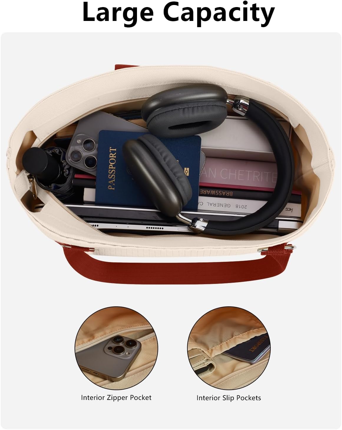 Tote Bag for Women, Lightweight Handbag Bags, Shoulder Hobo Bag for Daily, Travel, School, Teacher - Image 5