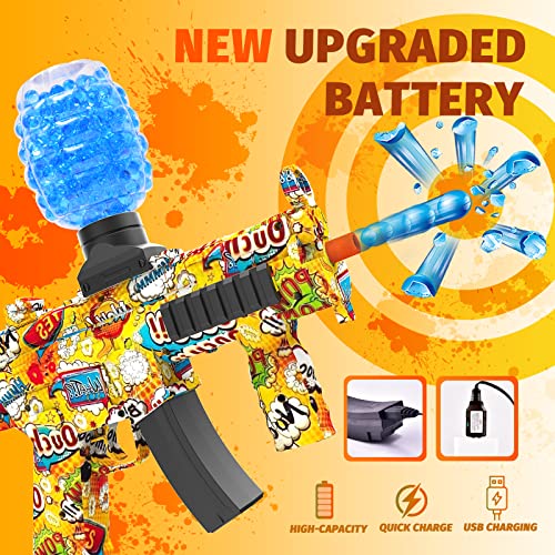 Uxsio Gel Splatter Water Ball Blasters Toy Gun, Full Auto Outdoor Shooting Game, Birthday For Boy And Girls 8+, Gbn03 Yellow #TOP1