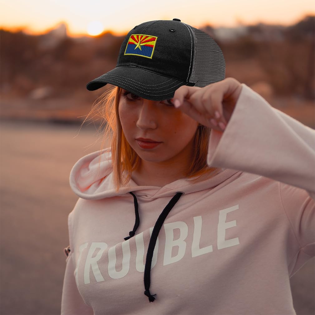 Gorra de camionero personalizada Richardson Arizona, bandera del estado de Arizona, bordado con nombre del país, algodón
