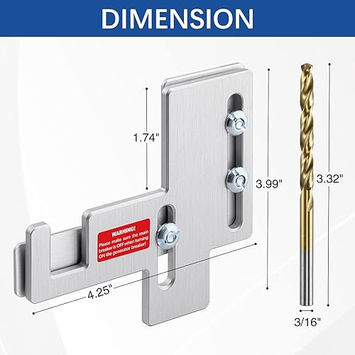 Miniatura 10 de LATING Generador de enclavamiento para paneles Siemens o Murray de 150 o 200 amperios con 7/8 a 1 1/4 pulgadas de espaciado, plateado