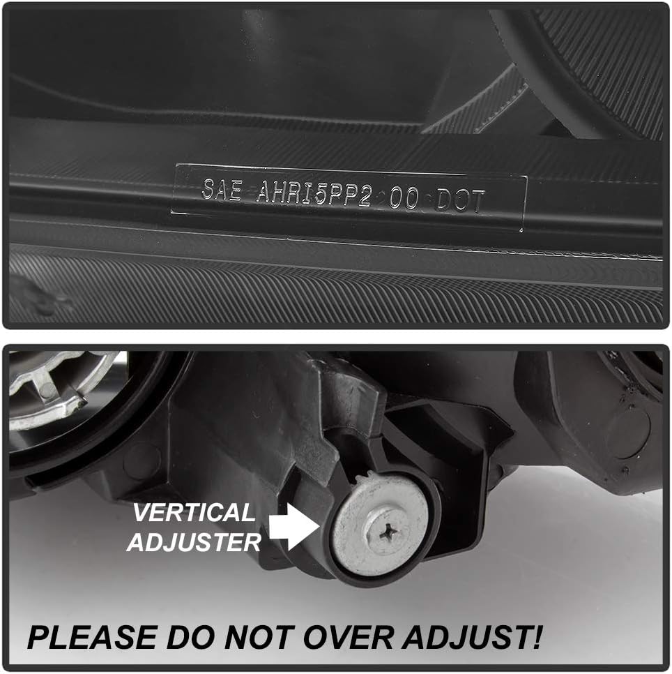 ACANII - For 2004-2005 Honda Civic 2/4 Door Headlights JDM Black Headlamps Set Replacement Driver & Passenger Side