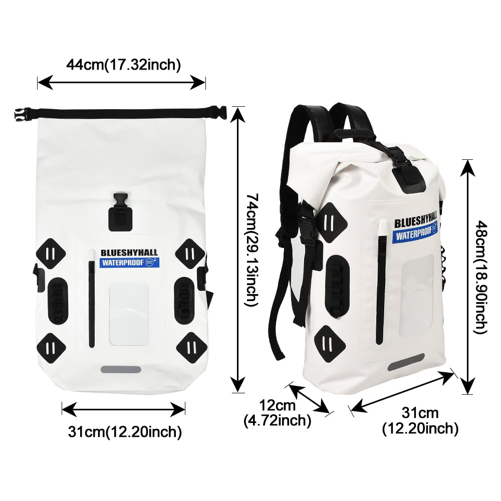 JSCARLIFE Zaino impermeabile da 35 l, per uomo, kayak, canoa, canottaggio, campeggio, escursionismo