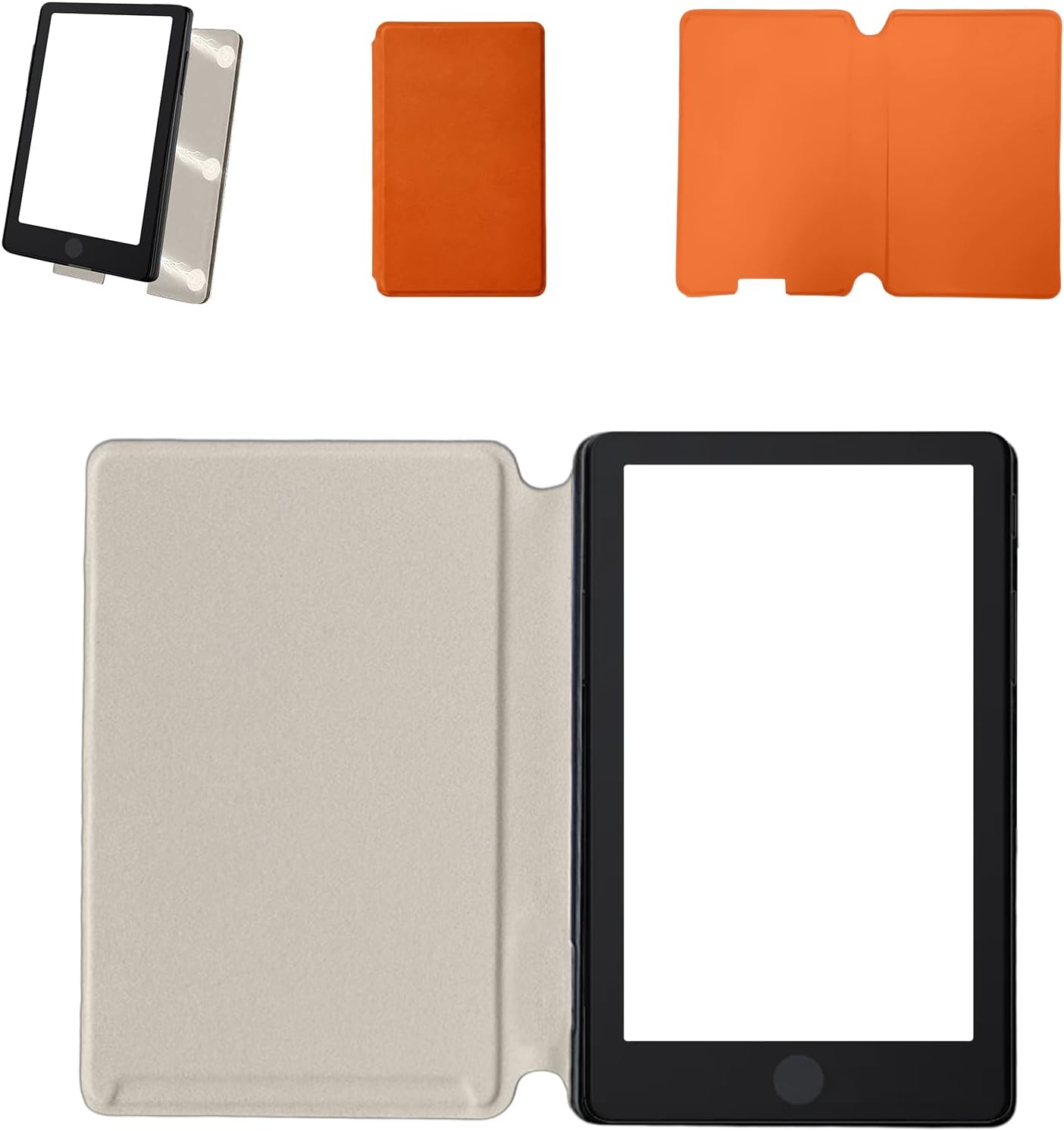 for Xteink X4 Pro Case 4.3 Inch,Magnetic Detachable Fold Cover with Smart Sleep Wake,Four Corner Airbag Shockproof,Heat Dissipation,Adjustable Viewing Angles,Orange
