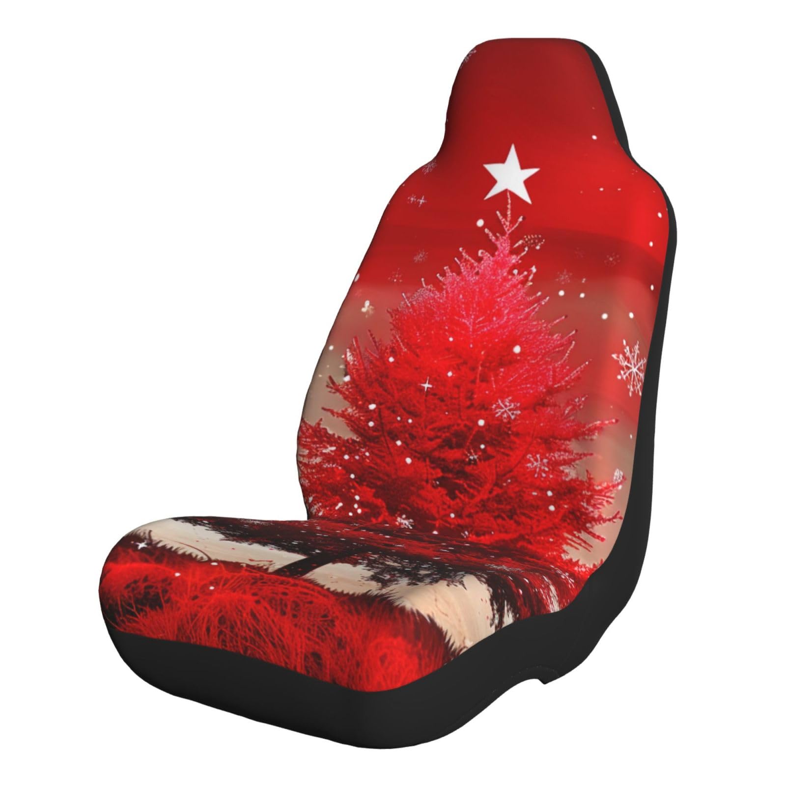 Housse de siège voiture sapin de Noël rouge contre l'usure des sièges avant - 8