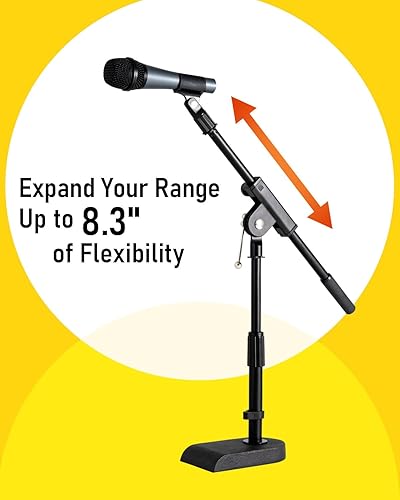 Miniatura 3 de Stage Rocker Soporte de micrófono ajustable de perfil bajo  SnareTom BottomBass (Kick) Drumtablero de mesa, altura ajustable, brazo telescópico de