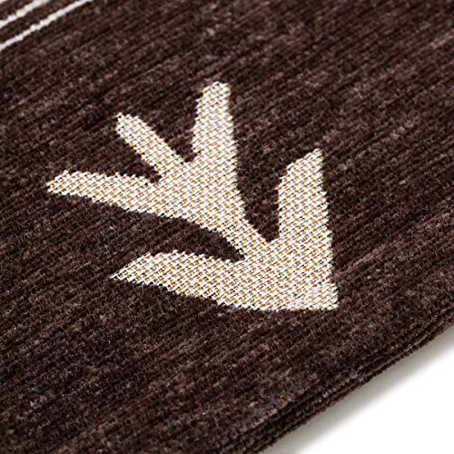 Amida 3'X5' Area Rug Washable,Non-Slip Brown And White Striped Gabbeh Chic Indoor Floor Carpet, Flat Weave Non Shedding Indoor Chenille Mat For Living Room/Kitchen/Bedroom/Laundry #TOP7