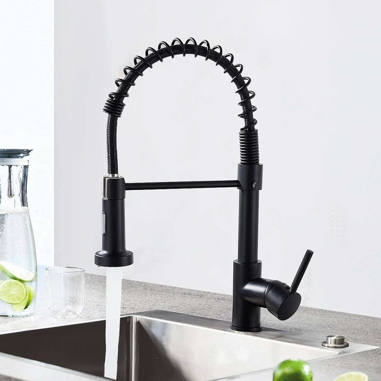 Buy Black Kitchen Sink Tap, Kitchen Mixer Taps with 360° Swivel Sprayer