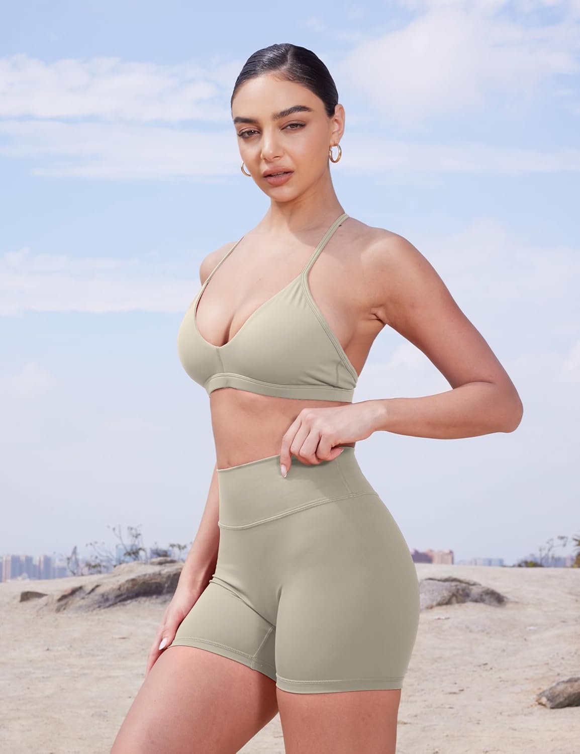 YEOREO Women's Biker Shorts 3.6" /4.5" / 6" Workout Gym Shorts Craze High Waist Tummy Control Hidden Scrunch Running Yoga - Image 3