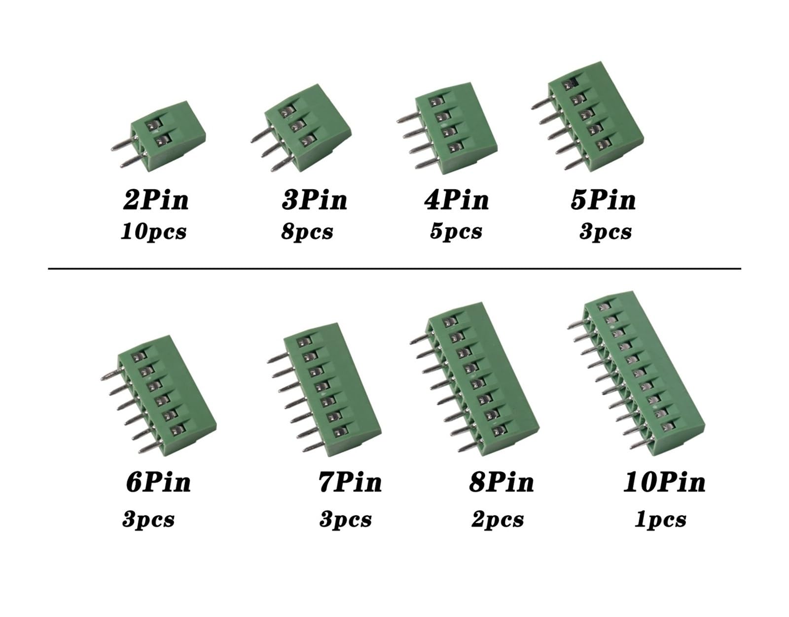 2,54 mm Schraubklemmen-Anschluss-Set für Kabel 2P 3P 4P 5P 6P 7P 8P 9P 10P 12P 14P 16P
