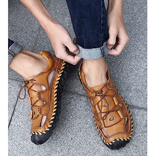 Men's Casual Sandals, Baotou Soft Beach Sandals, Adjustable Outdoor Sports Non-Slip Casual Shoes for Mountaineering (Brown 41)4