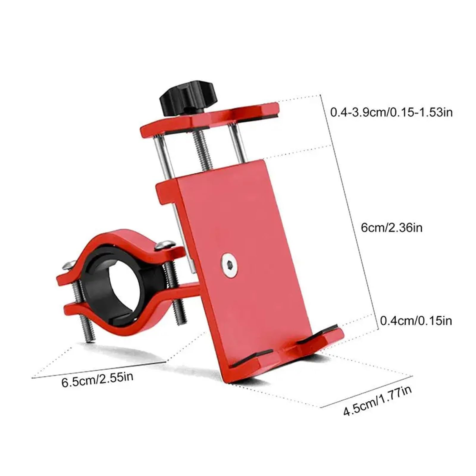 Porte Smartphon Velo Support De Téléphone Vélo en Alliage D'aluminium Support Antidérapant Clip GPS Support Téléphone Vélo Universel pour Téléphone Portable Moto Support Telephone Velo(Black)