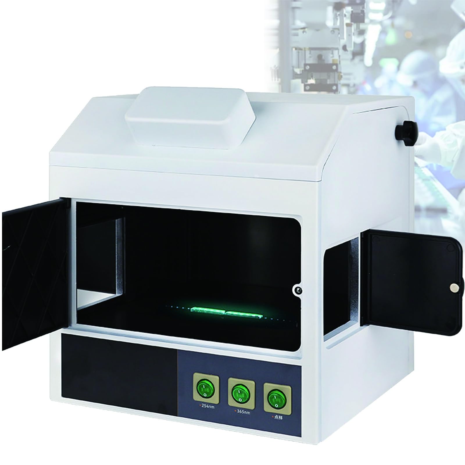 Analizador UV de 110 V, caja oscura, detector de fluorescencia con puerto de cámara, ángulo de iluminación ajustable, fácil de operar para un análisis UV preciso