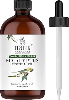 TRATAK ORGANICS Eucalyptus Essential Oil, 100% Pure & Natural Oil for Aromatherapy, Undiluted Essential Oils with Premium ...