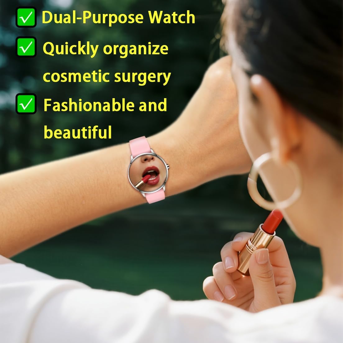 Bisley Women Digital Watch LED Display Make Up Mirror Water Resistance Large Face - Image 2