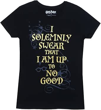 Harry Potter Girls' I Solemnly Swear Glow In The Dark Speckled Long-Sleeve Raglan Kids T-Shirt (8
