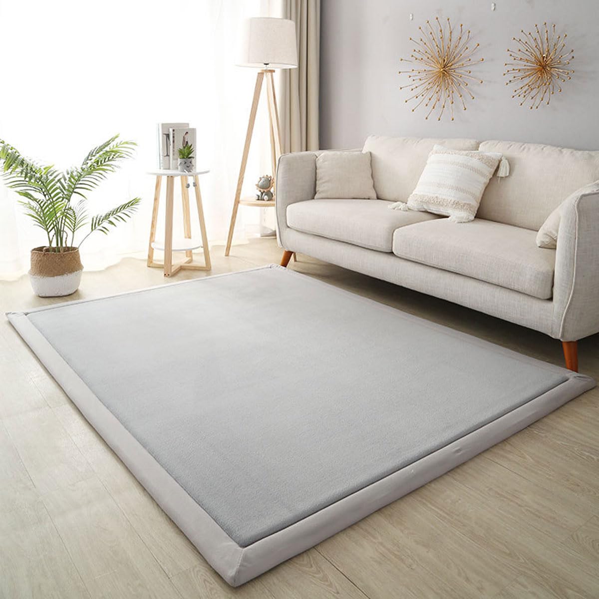 Dmkjdzsw Silver Gray Play Crawling Mat For Nursery Baby, Extra Soft Activity Floor Mat For Kids Playroom Bedroom-200 * 200Cm